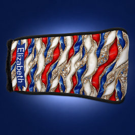 Funda Para Palo De Golf Estratos Patrióticos Joyados Personalizados