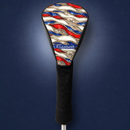 Funda Para Palo De Golf Estratos Patrióticos Personalizados con Joyas