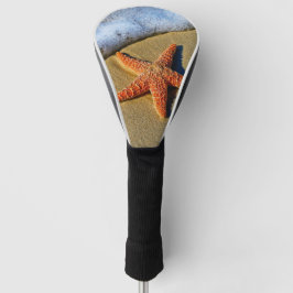 Funda Para Palo De Golf Estrella de mar naranja en la playa