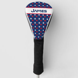 Funda Para Palo De Golf Estrellas patrióticas rojas blancas y azules perso