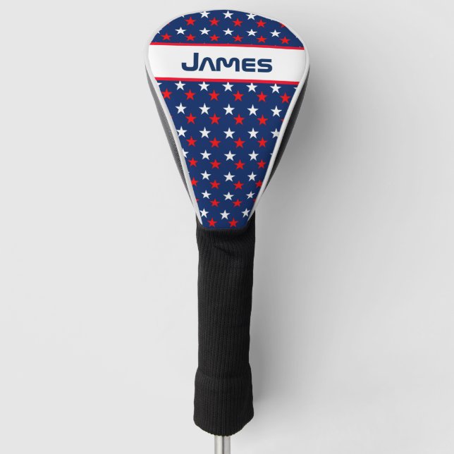 Funda Para Palo De Golf Estrellas patrióticas rojas blancas y azules perso (Anverso)