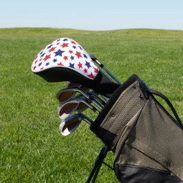 Funda Para Palo De Golf Estrellas rojas y azules, 4 de julio, fondo blanco