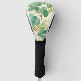 Funda Para Palo De Golf Eucalyptus deja un diseño verde y dorado
