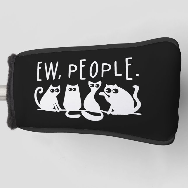 Funda Para Palo De Golf Ew People Funny Meowy Gatos Negros (Anverso)