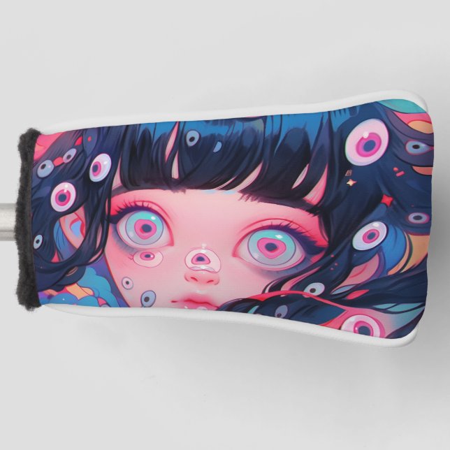 Funda Para Palo De Golf Extraño Chica De Anime Astuto (Anverso)