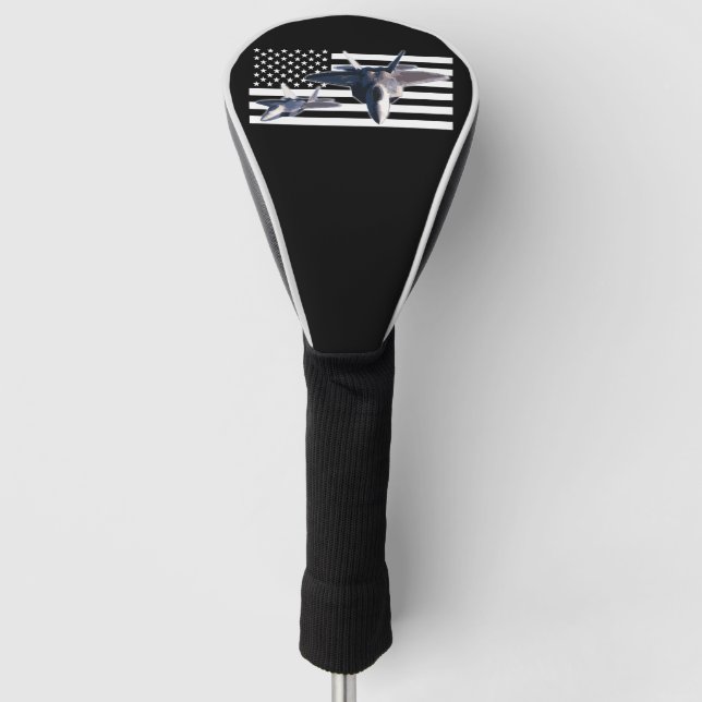 Funda Para Palo De Golf F-22 (bandera negra) (Anverso)