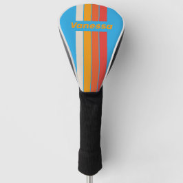 Funda Para Palo De Golf Faded Surf Blue Pin Striped with Name