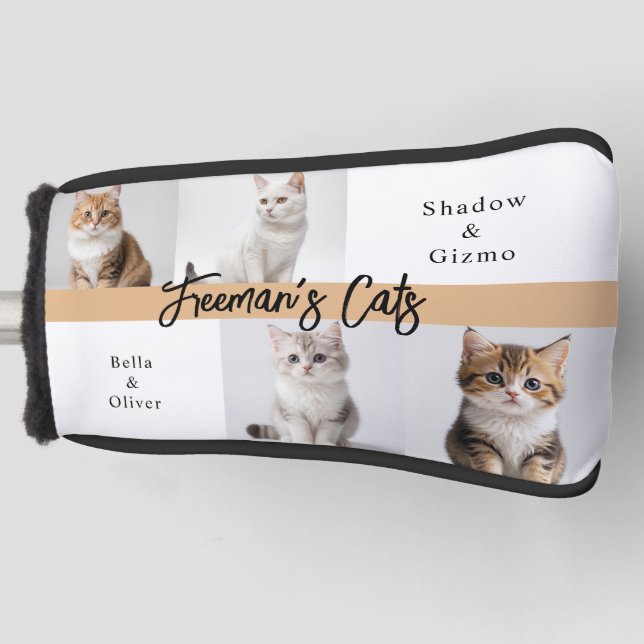 Funda Para Palo De Golf Familia de fotos de gatos de Personalizado cutáneo (Anverso)