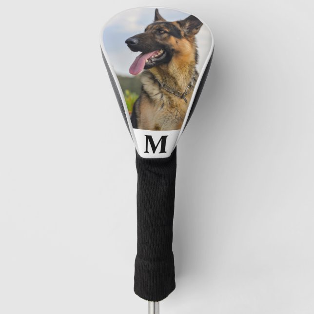 Funda Para Palo De Golf Familia Mascota Foto de perro Monograma Nombre Tap (Anverso)