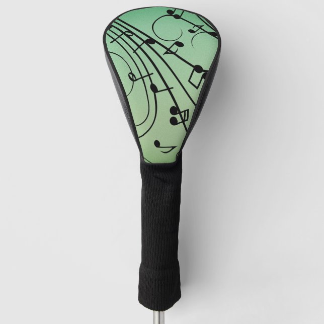 Funda Para Palo De Golf Fancy Notes Green Music Design (Anverso)