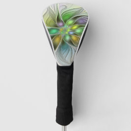 Funda Para Palo De Golf Fantasia de Flor Colorida Moderna Abstracta Fracta