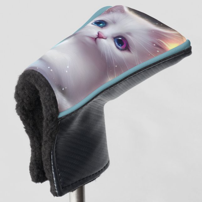 Funda Para Palo De Golf Fantasía Fluffy White Cat (Anverso 3/4)