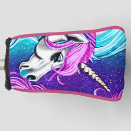 Funda Para Palo De Golf Fantasía Patrón sin foco de Unicornio blanco