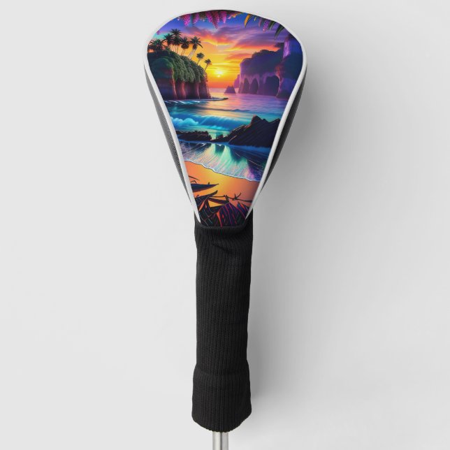 Funda Para Palo De Golf Fantasía Playa Tropical Tres (Anverso)