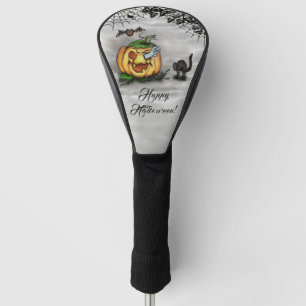 Funda Para Palo De Golf Fantasma, Gato, Bat y Calabaza, ¡Feliz Halloween!