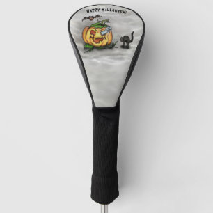 Funda Para Palo De Golf Fantasma, Gato, Bat y Calabaza, ¡Feliz Halloween!