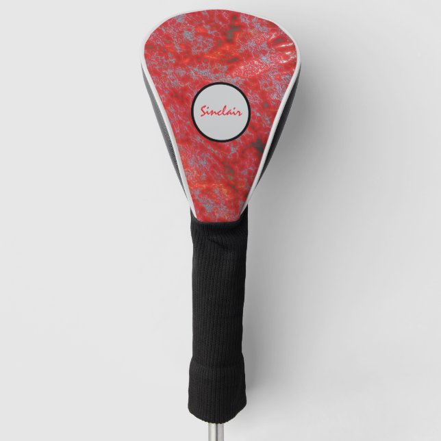 Funda Para Palo De Golf Faux Red Marble (Anverso)