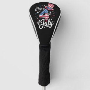 Funda Para Palo De Golf Feliz 4 de julio Bandera Patriótica Americana USA