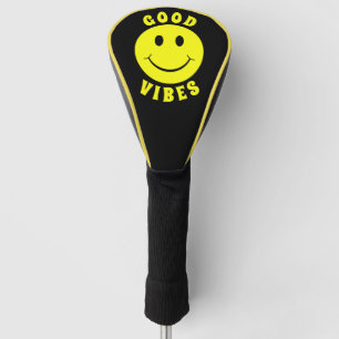 Funda Para Palo De Golf Feliz cara amarilla, buenos vientos negros