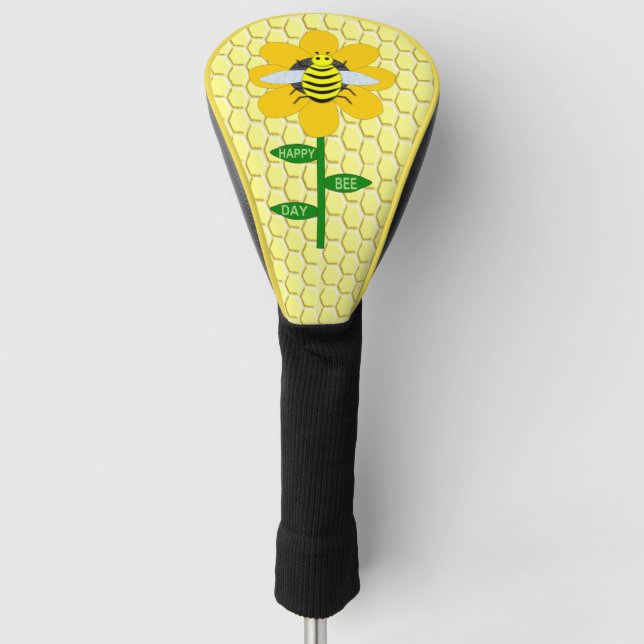 Funda Para Palo De Golf Feliz Día de las Abejas Cumpleaños Bumblebee (Anverso)