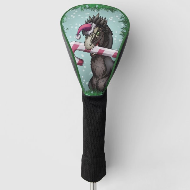 Funda Para Palo De Golf Feliz Dinosaurio de Navidad (Anverso)