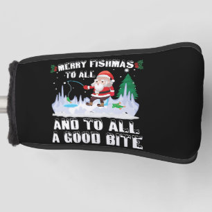 Funda Para Palo De Golf Feliz Fishmas Divertido Pescador de Peces Navidad