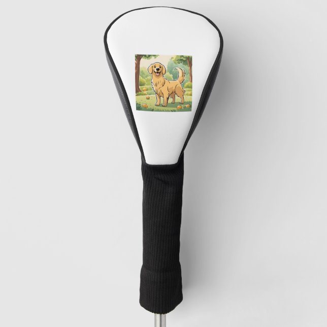 Funda Para Palo De Golf Feliz Golden Retriever (Anverso)