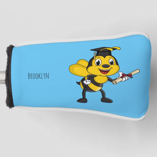 Funda Para Palo De Golf Feliz graduación de abejas personalizados (Anverso)