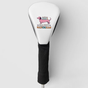 Funda Para Palo De Golf Feliz Hanukkah Dachshund Menorah Diseño de camiset