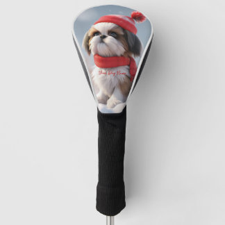 Funda Para Palo De Golf Feliz Navidad, Shih Tzu Dog Puppy 01 - Feliz Chr