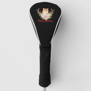 Funda Para Palo De Golf Feliz Navidad y gato