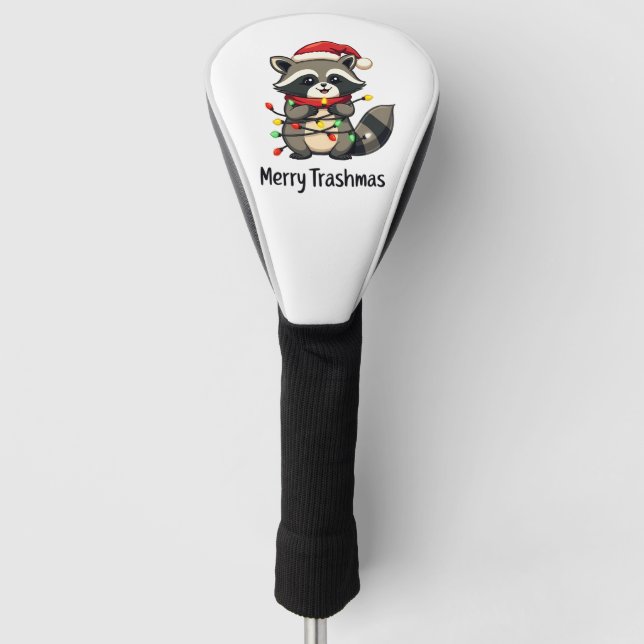Funda Para Palo De Golf Festividades divertidas de Navidades de mapache en (Anverso)
