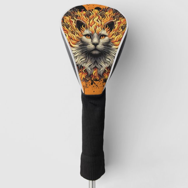 Funda Para Palo De Golf Fiery Inferno Cat (Anverso)