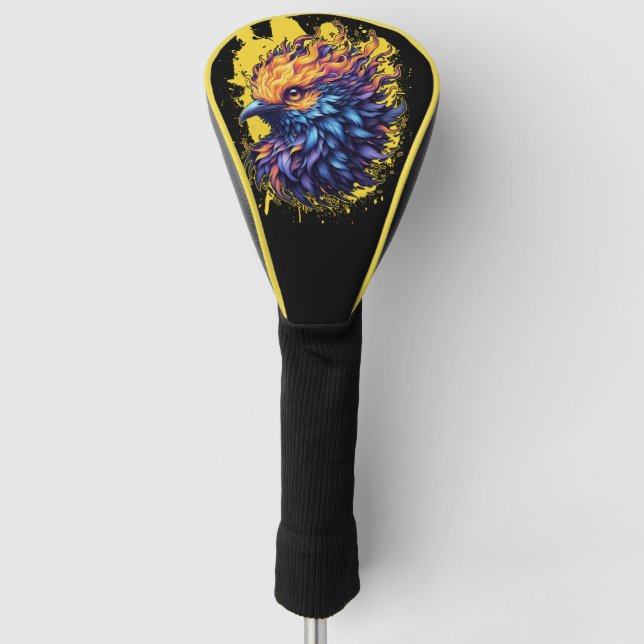 Funda Para Palo De Golf Fiery Phoenix Bird Art (Anverso)