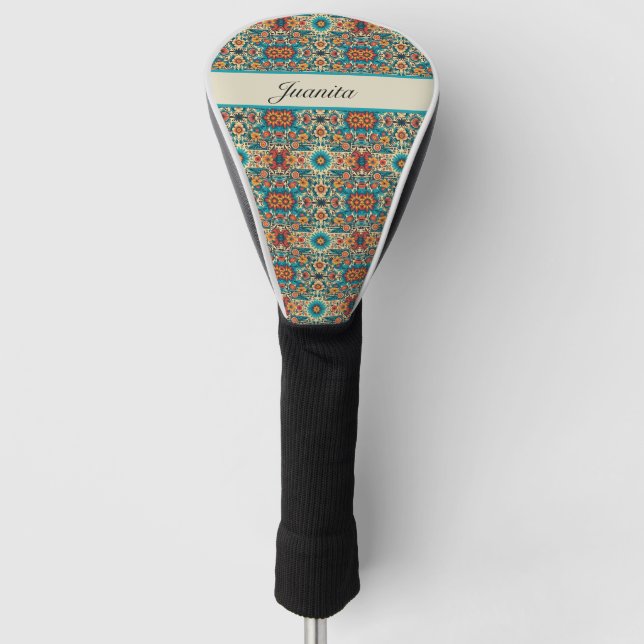 Funda Para Palo De Golf Fiesta florece, personalizable (Anverso)