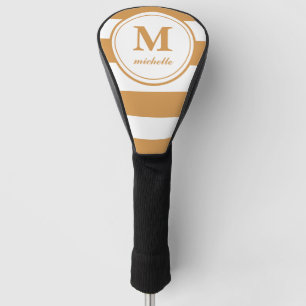 Funda Para Palo De Golf Filas de mostaza Golf monograma de NOMBRE person