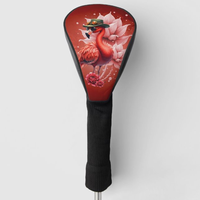 Funda Para Palo De Golf Flamingo Steampunk - Arte digital fantástico (Anverso)