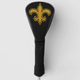 Funda Para Palo De Golf Fleur De Lis Francesa Dorado y Negro Driver