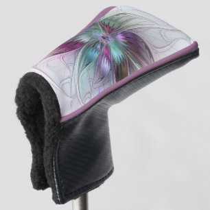 Funda Para Palo De Golf Flor Abstracta Colorida Arte Fractal Floral Modern