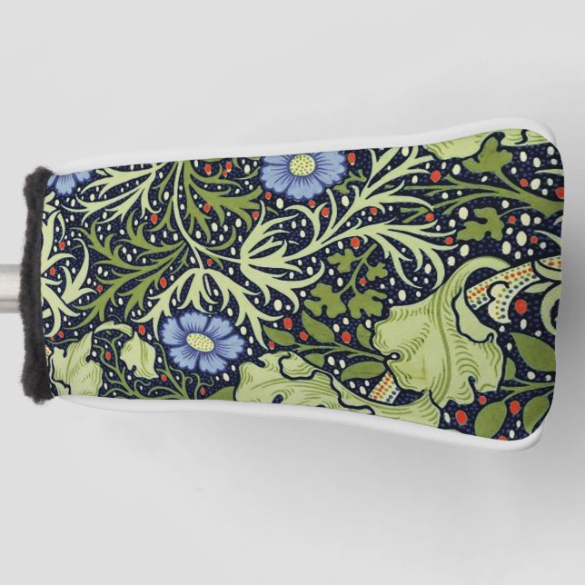 Funda Para Palo De Golf Flor de antigüedades de William Morris Seaweed (Anverso)