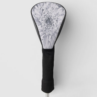 Funda Para Palo De Golf Flor de dalia gris y blanca