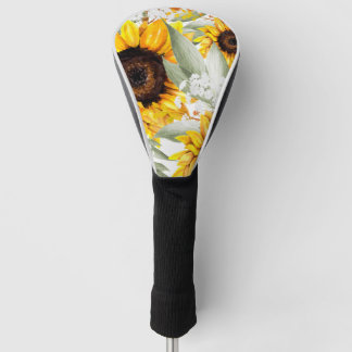Funda Para Palo De Golf Flor de flor de girasol amarilla ruidosa flor