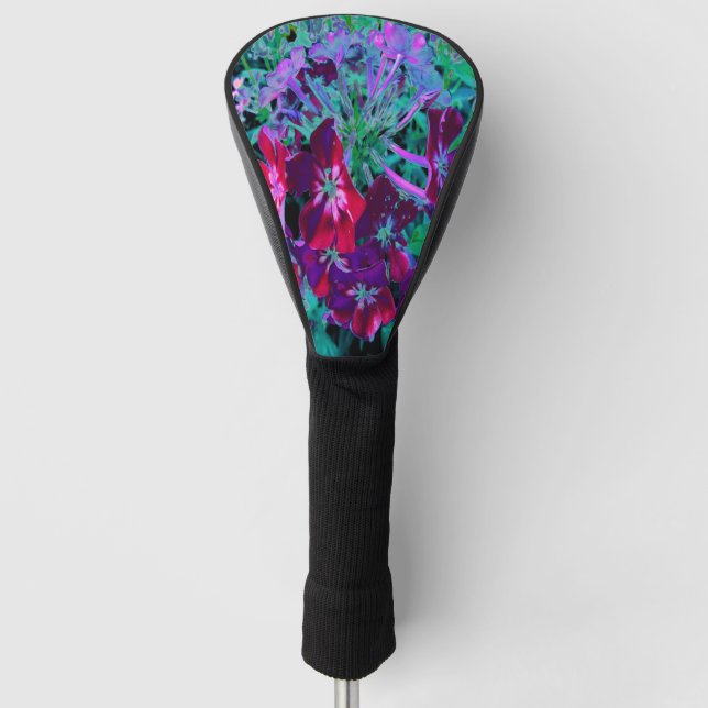 Funda Para Palo De Golf Flor de jardín rosada, púrpura y rosada (Anverso)