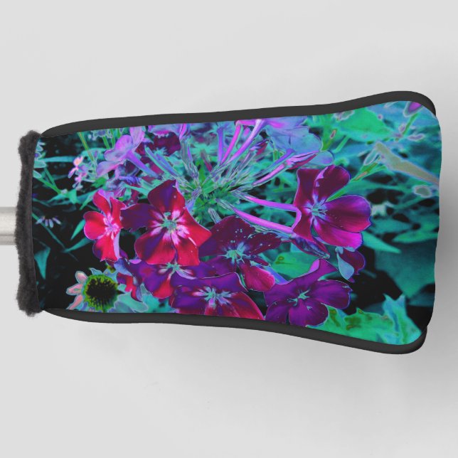 Funda Para Palo De Golf Flor de jardín rosada, púrpura y rosada (Anverso)