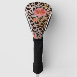 Funda Para Palo De Golf Flor Floreciente En Piel Animal