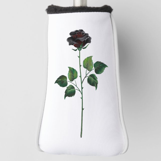 Funda Para Palo De Golf Flor rosa negra (Girar 90)