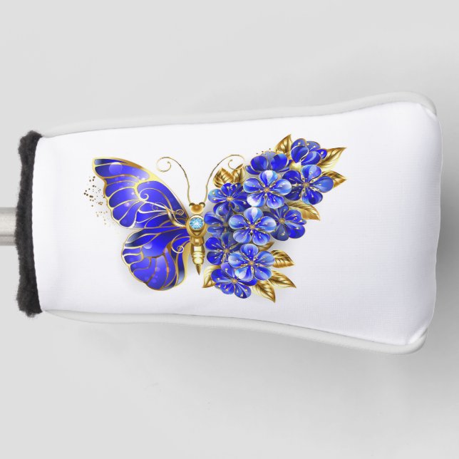 Funda Para Palo De Golf Flor Sapphire Mariposa (Anverso)