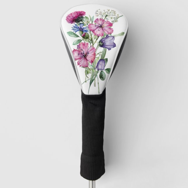 Funda Para Palo De Golf Flor silvestre acuarela Floral (Anverso)
