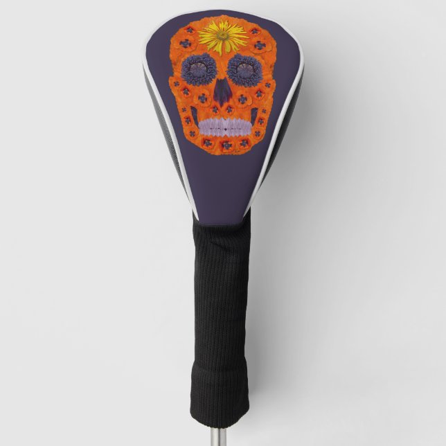 Funda Para Palo De Golf Flor Skull 1 (Anverso)