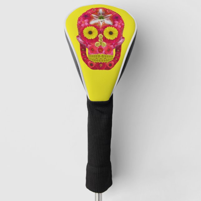 Funda Para Palo De Golf Flor Skull 6 (Anverso)